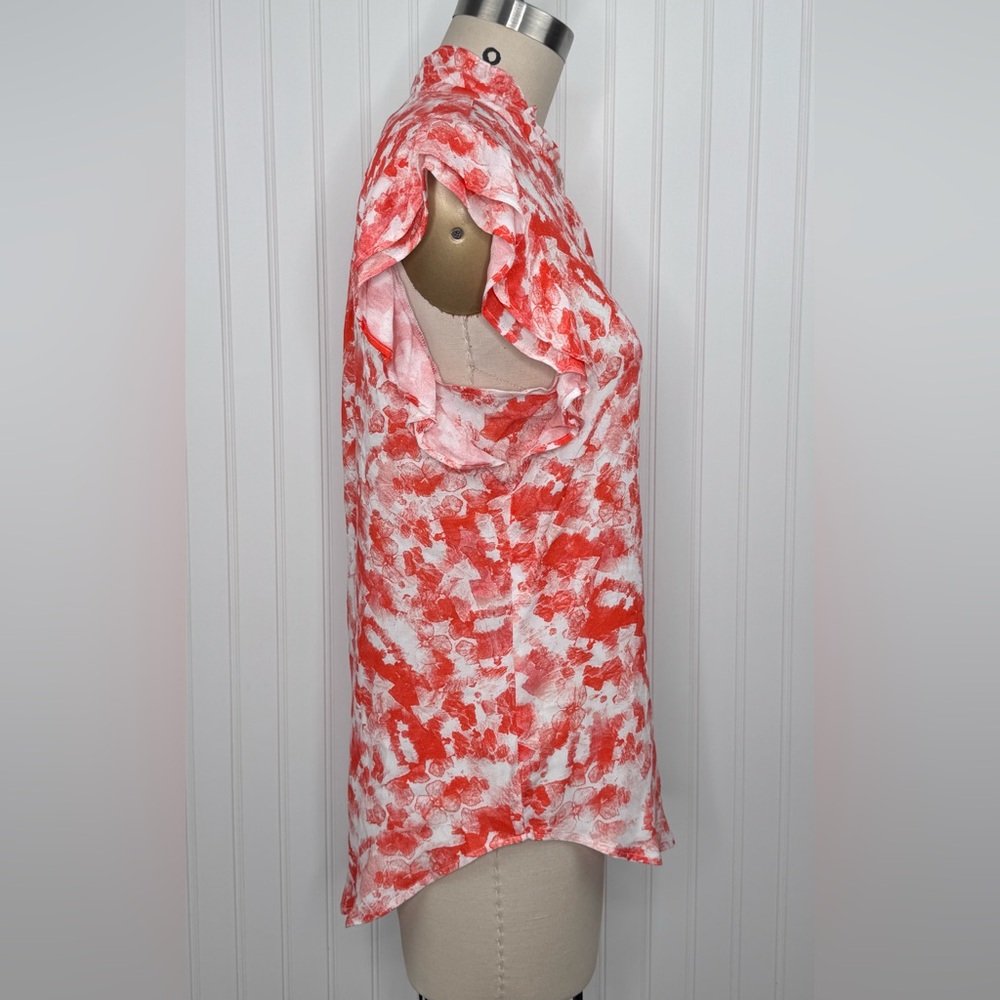 KUT FROM THE‎ KLOTH  SLEEVELESS RUFFLE BUTTON UP TOP Size M - Picture 6 of 13